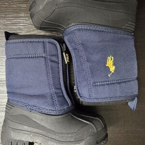 Polo by Ralph Lauren Navy and Black Kids Winter Boots with Yellow Pony